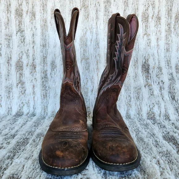 Ariat "Heritage Stockman" Brown Leather Cowboy Western Boots | Women's Size 6.5B - Picture 4 of 11